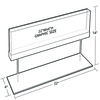 Azar Displays Acrylic Block Counter Sign Holder on Chrome Stand 22"W x 14" H 104568